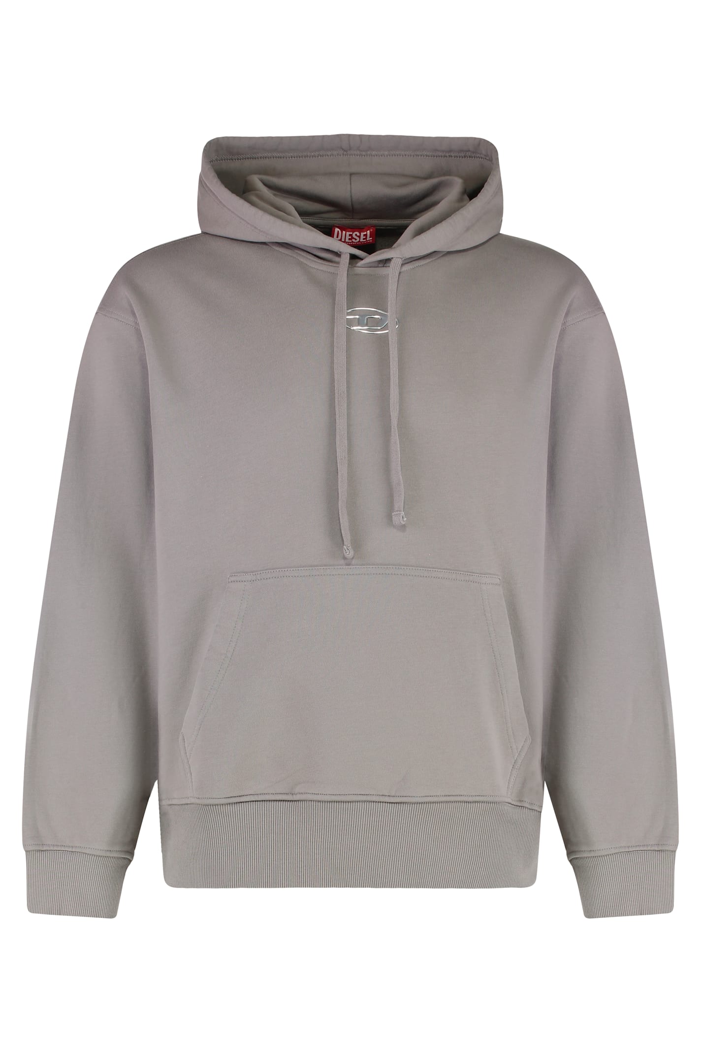 Diesel S-macs-hood-od Cotton Hoodie In Gray