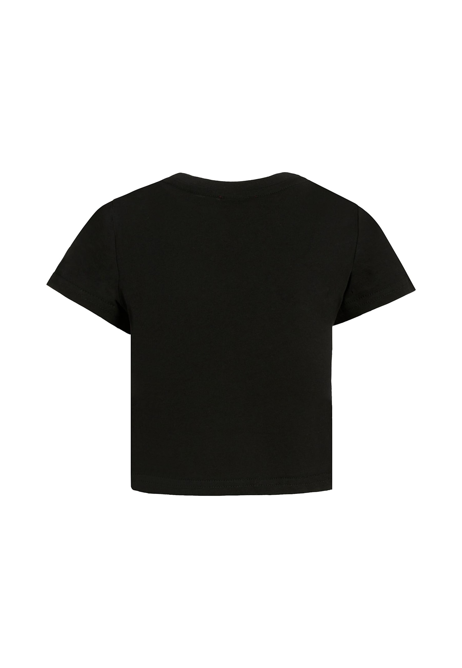 Diesel Cotton T-shirt With Sequin Logo In Black