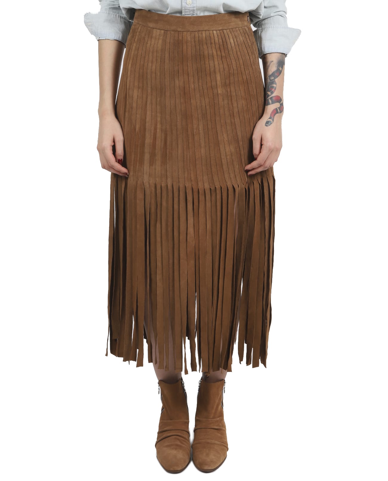 Polo Ralph Lauren Brown Fringed Skirt