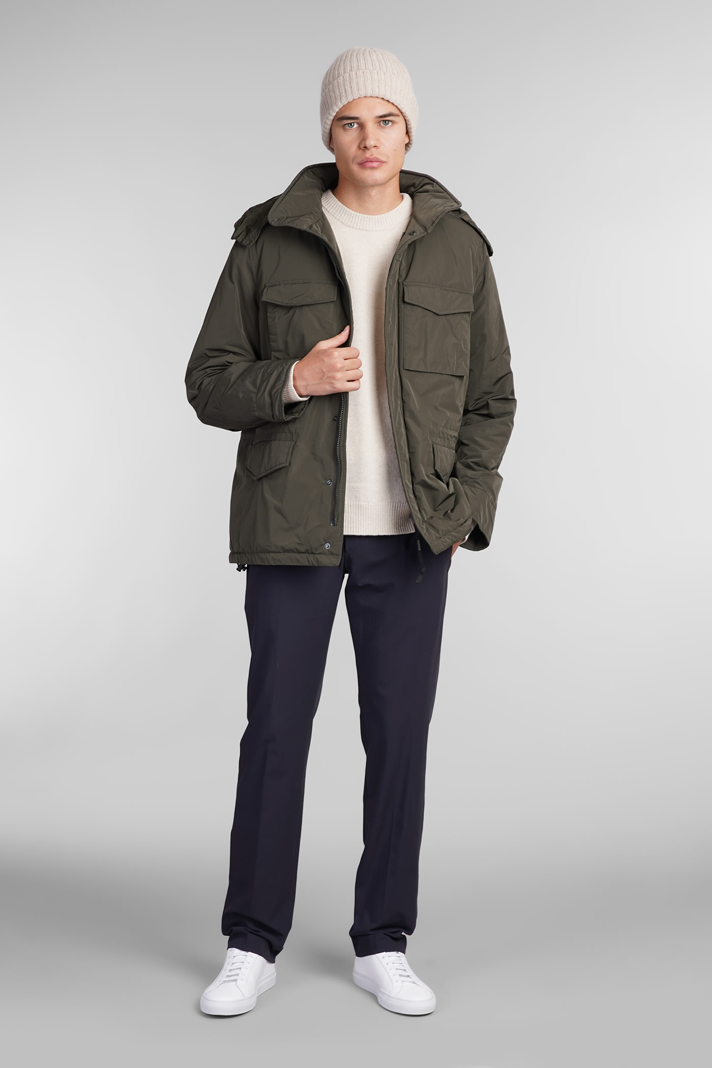 Shop Aspesi Giub Minfield Vento Casual Jacket In Green Polyester