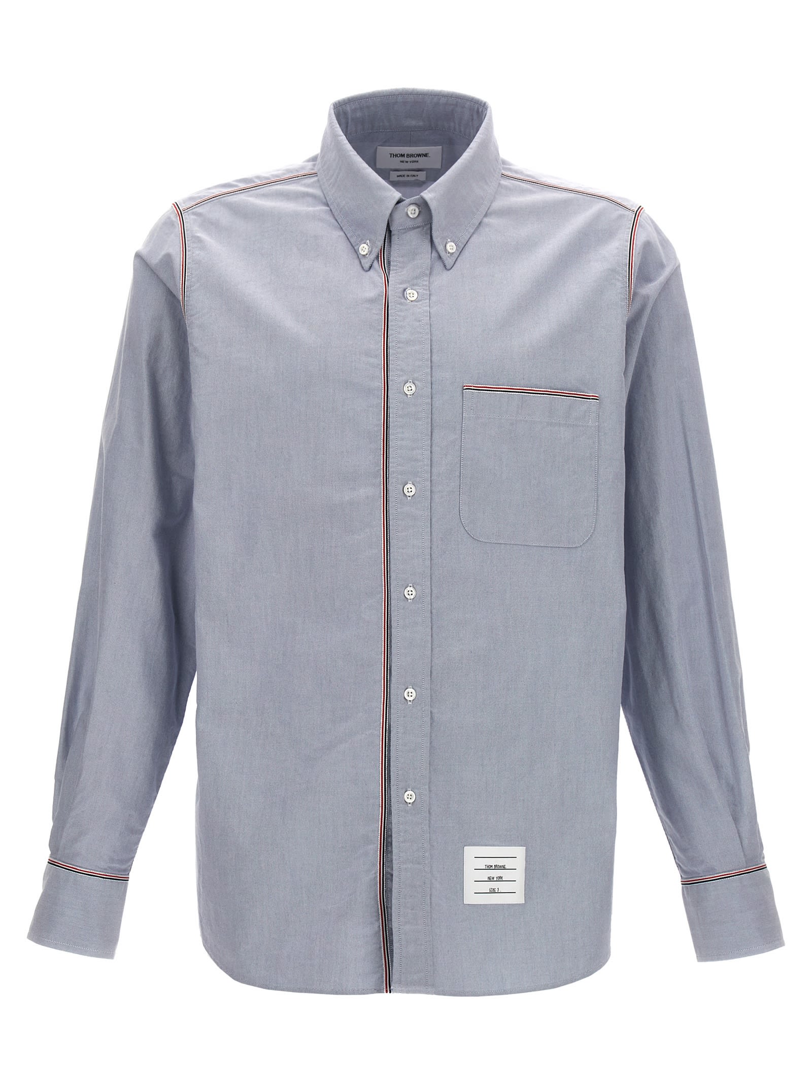 Shop Thom Browne Rwb Shirt In Light Blue