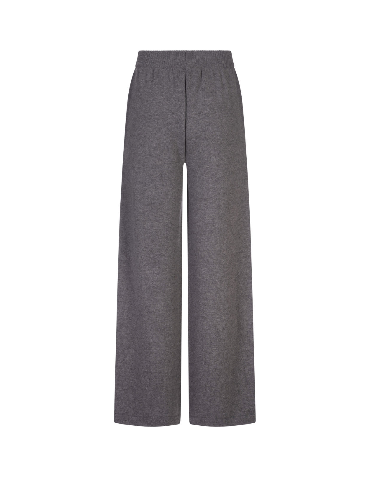 Shop Msgm Grey Knitted Wide Pants