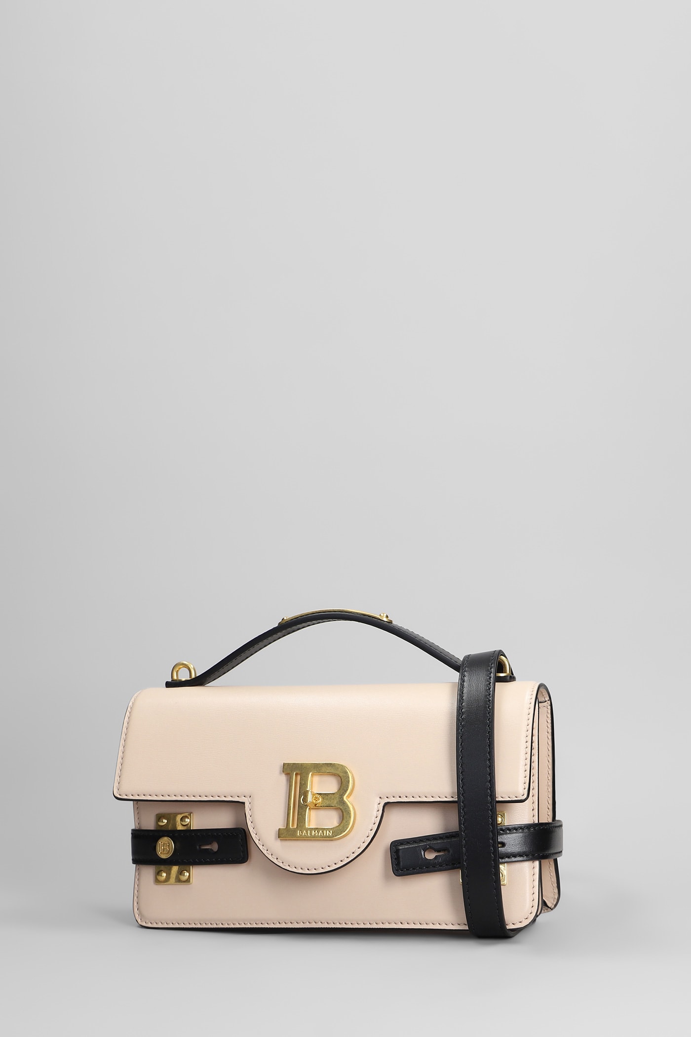 BALMAIN B BUZZ 24 SHOULDER BAG IN ROSE-PINK LEATHER 