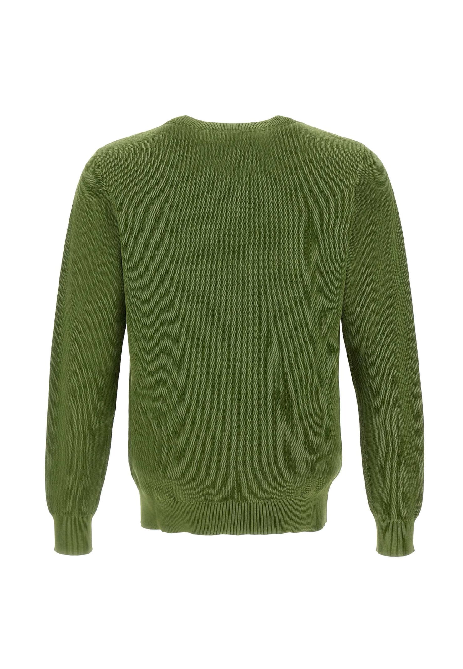 Shop Sun 68 Round Vintage Sweater Cotton Sweater In Verde Scuro