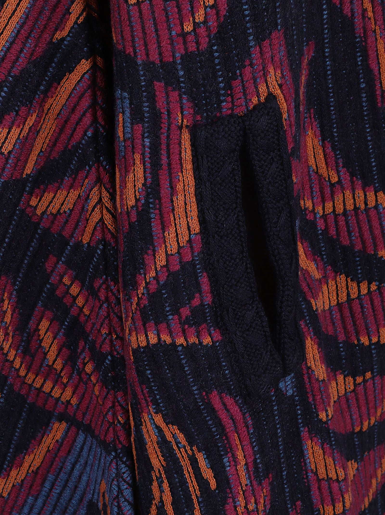 Etro Jacquard Wool And Cotton-blend Cape In Burgundy