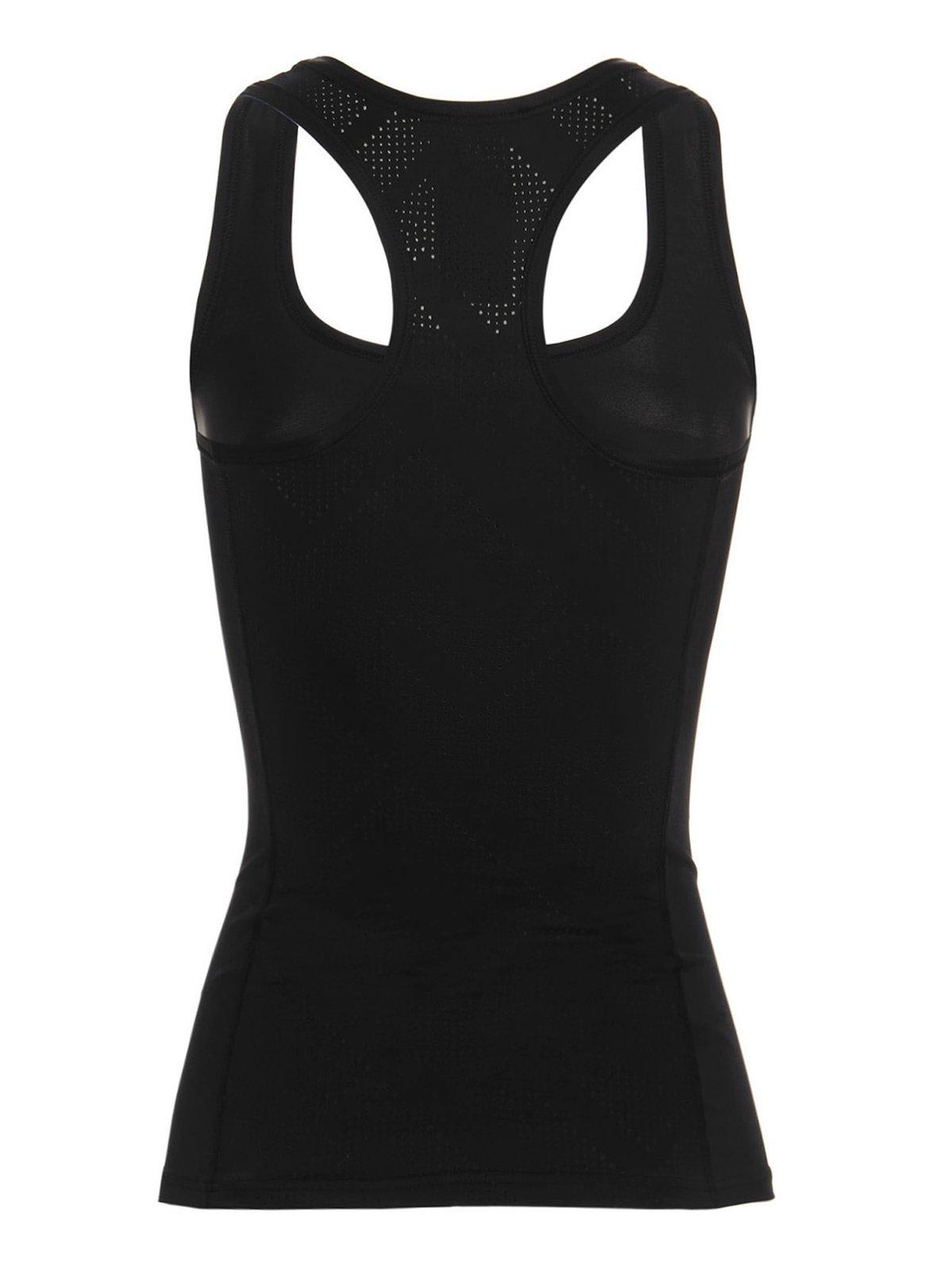 Shop Versace Logo Printed Sleeveless Tank Top In Black
