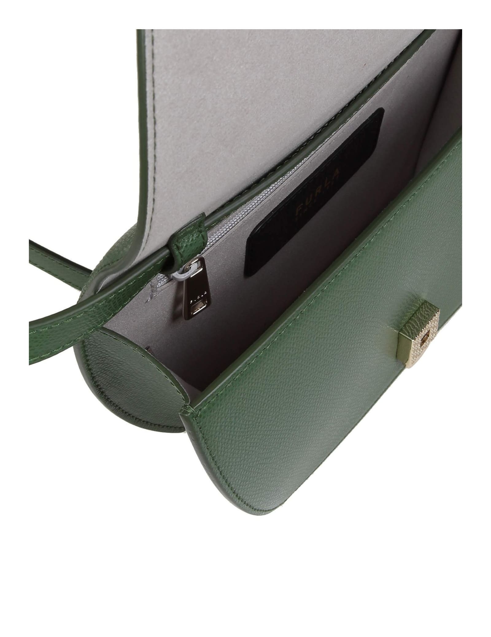 Shop Furla Sfera Mini Shoulder Bag In Green Leather