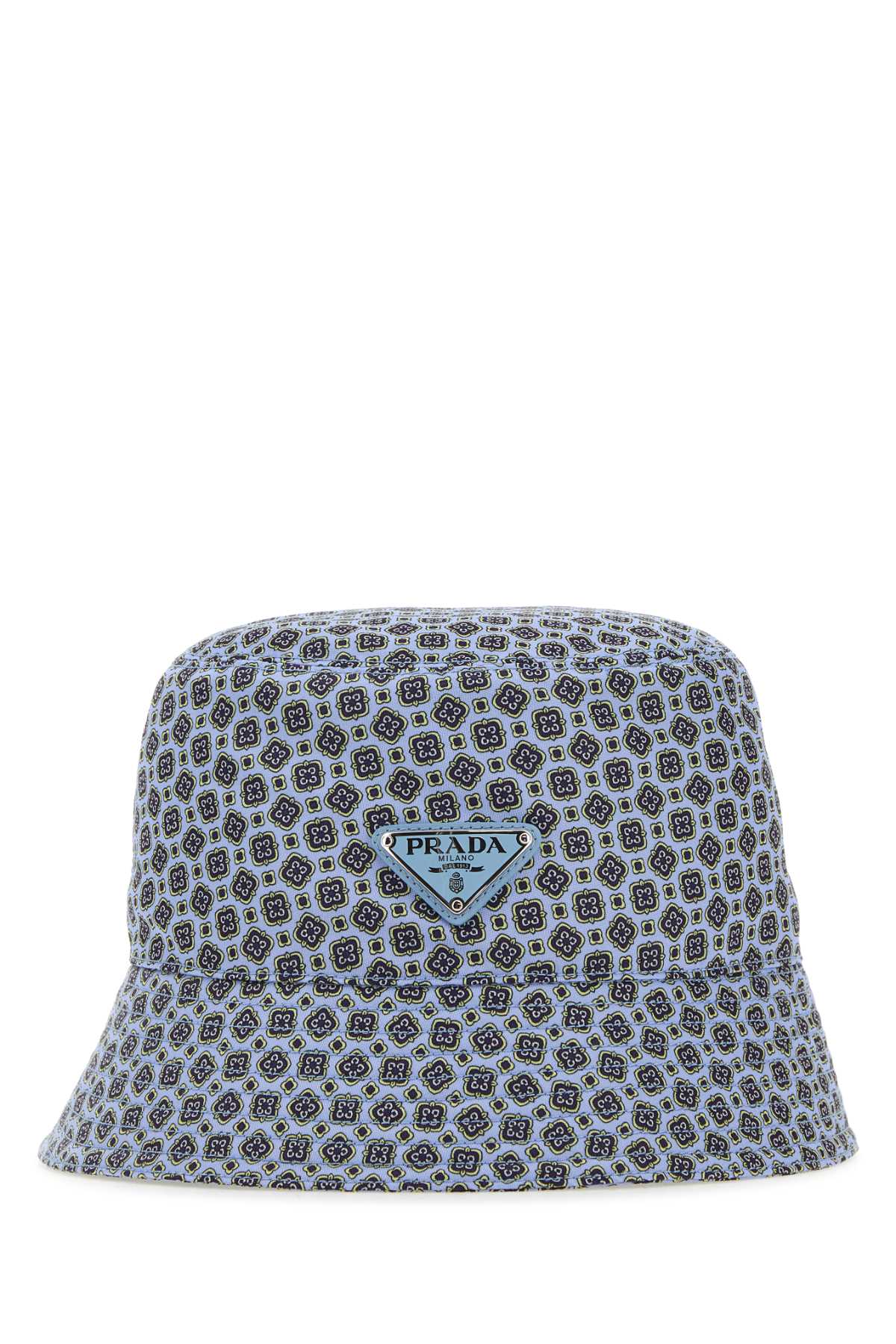 Shop Prada Printed Re-nylon Bucket Hat In Astrale