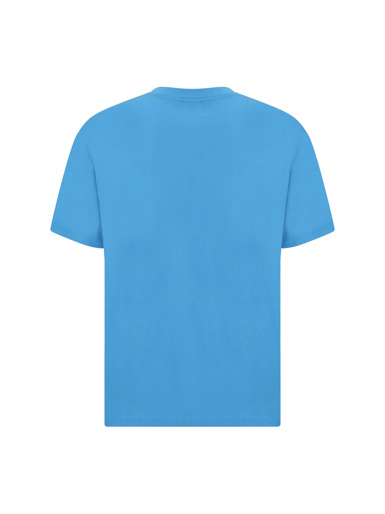 Shop Balmain T-shirt In Sme Bleu Ciel/ Blanc