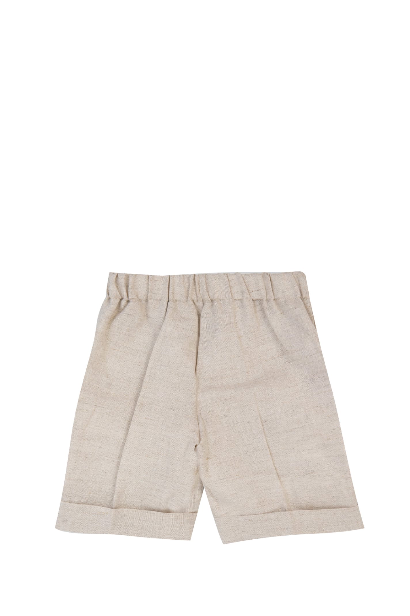Shop La Stupenderia Linen Blend Shorts In Beige