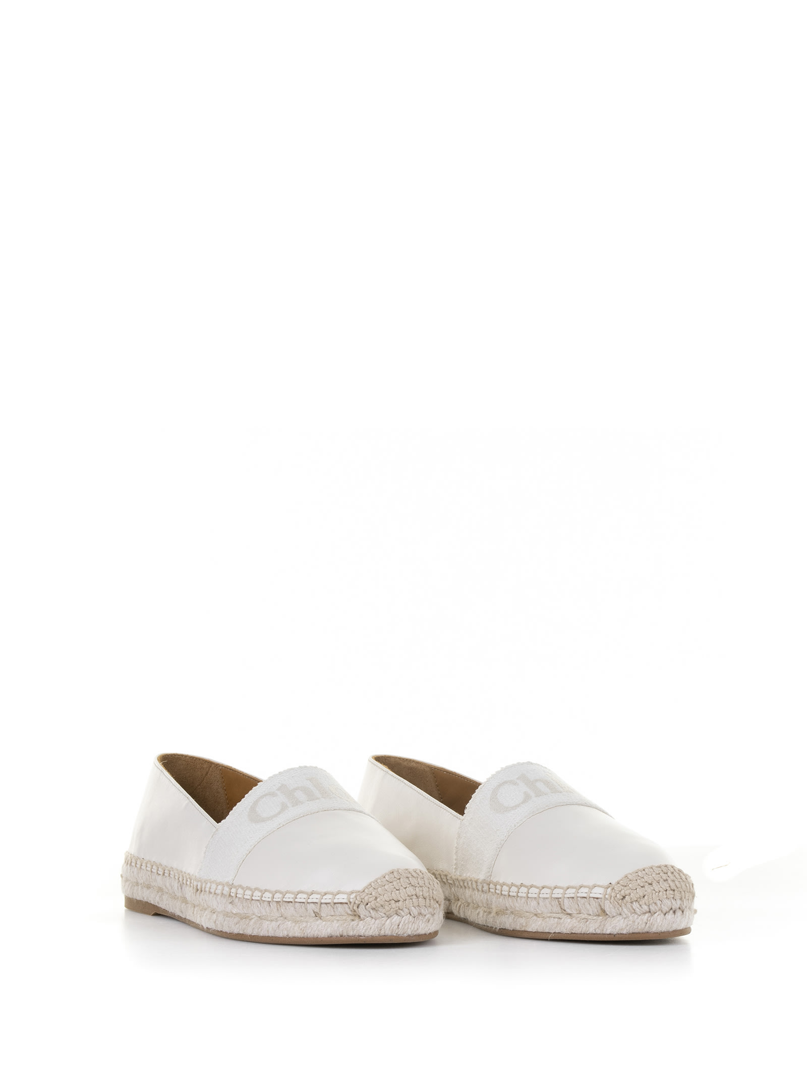 Shop Chloé Piia Espadrilles In Leather In White