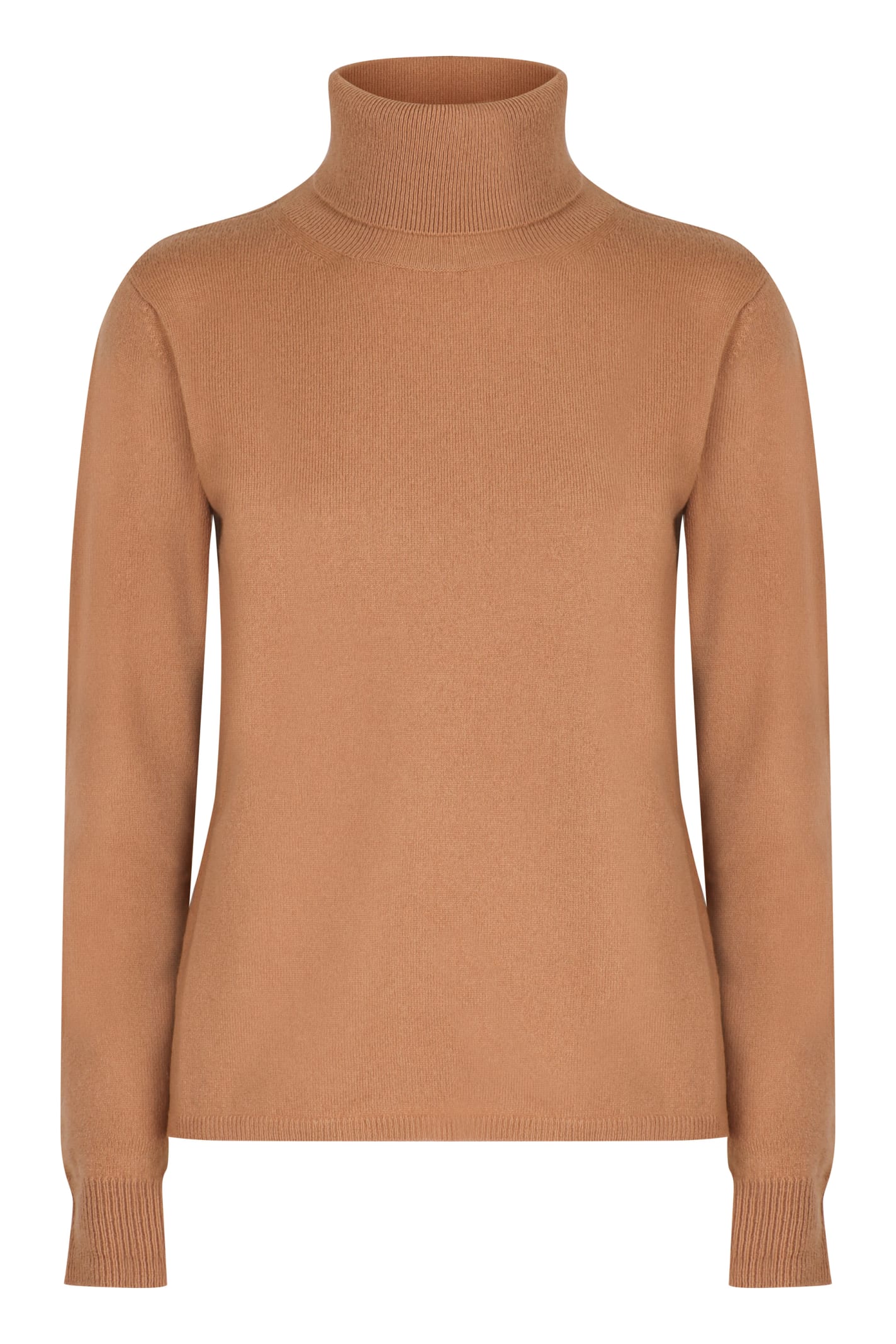 Shop Max Mara Sestri Wool And Cachemire Turtleneck Pullover In Beige