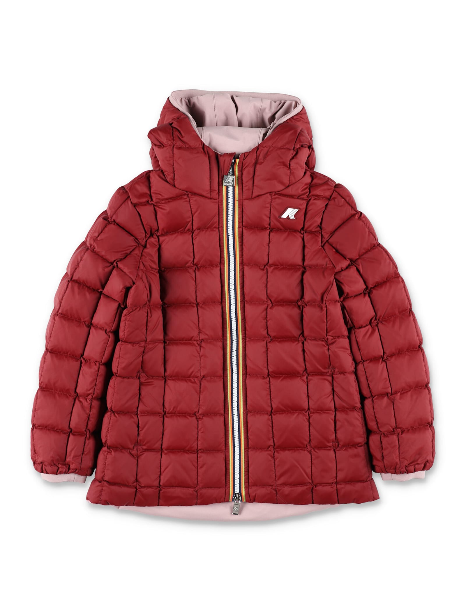 K-way Kid Sophie Thermo Plus Reversible Hooded Down Jacket In Pink