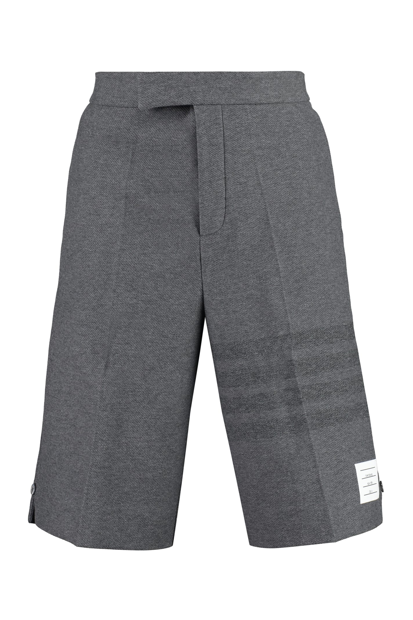 Thom Browne Shorts With 4-bar Motif In Grey