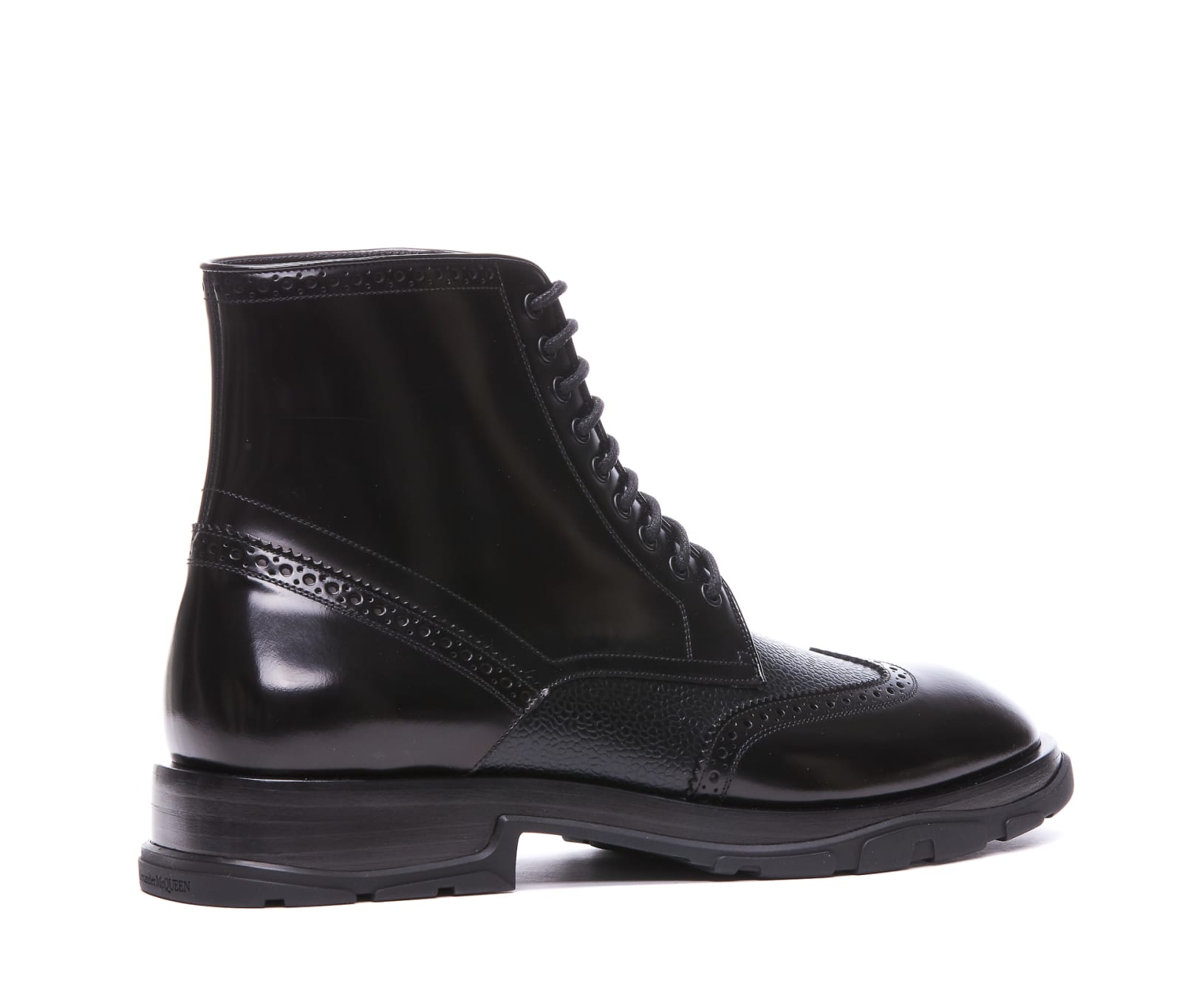 Shop Alexander Mcqueen Lace Up Boots In Black
