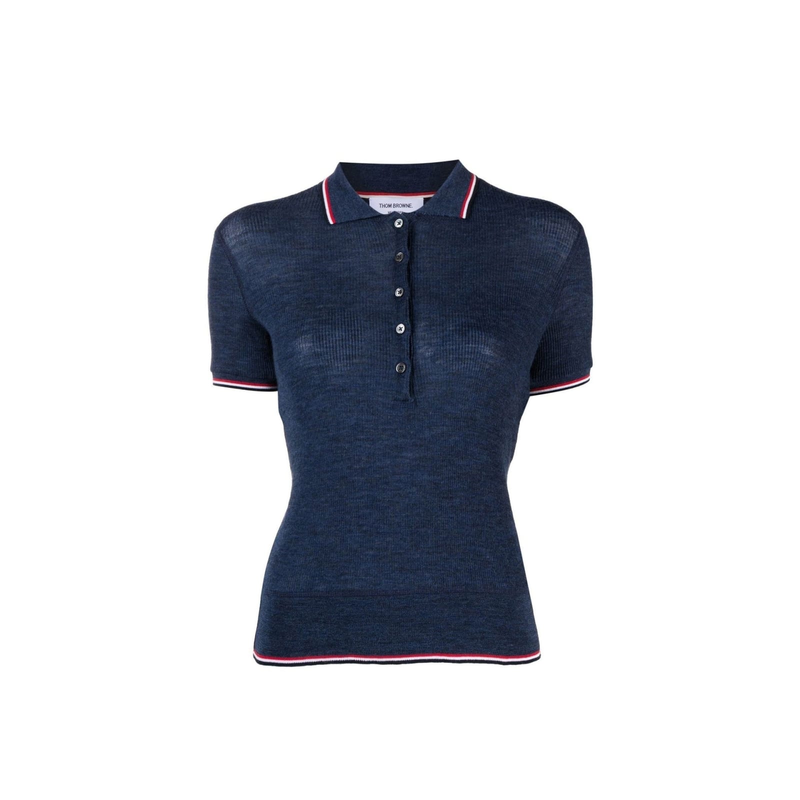 Shop Thom Browne Polo T-shirt In Blue