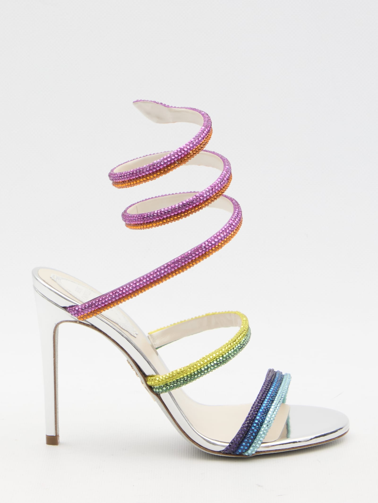 Shop René Caovilla Rainbow 105 Sandals In Silver