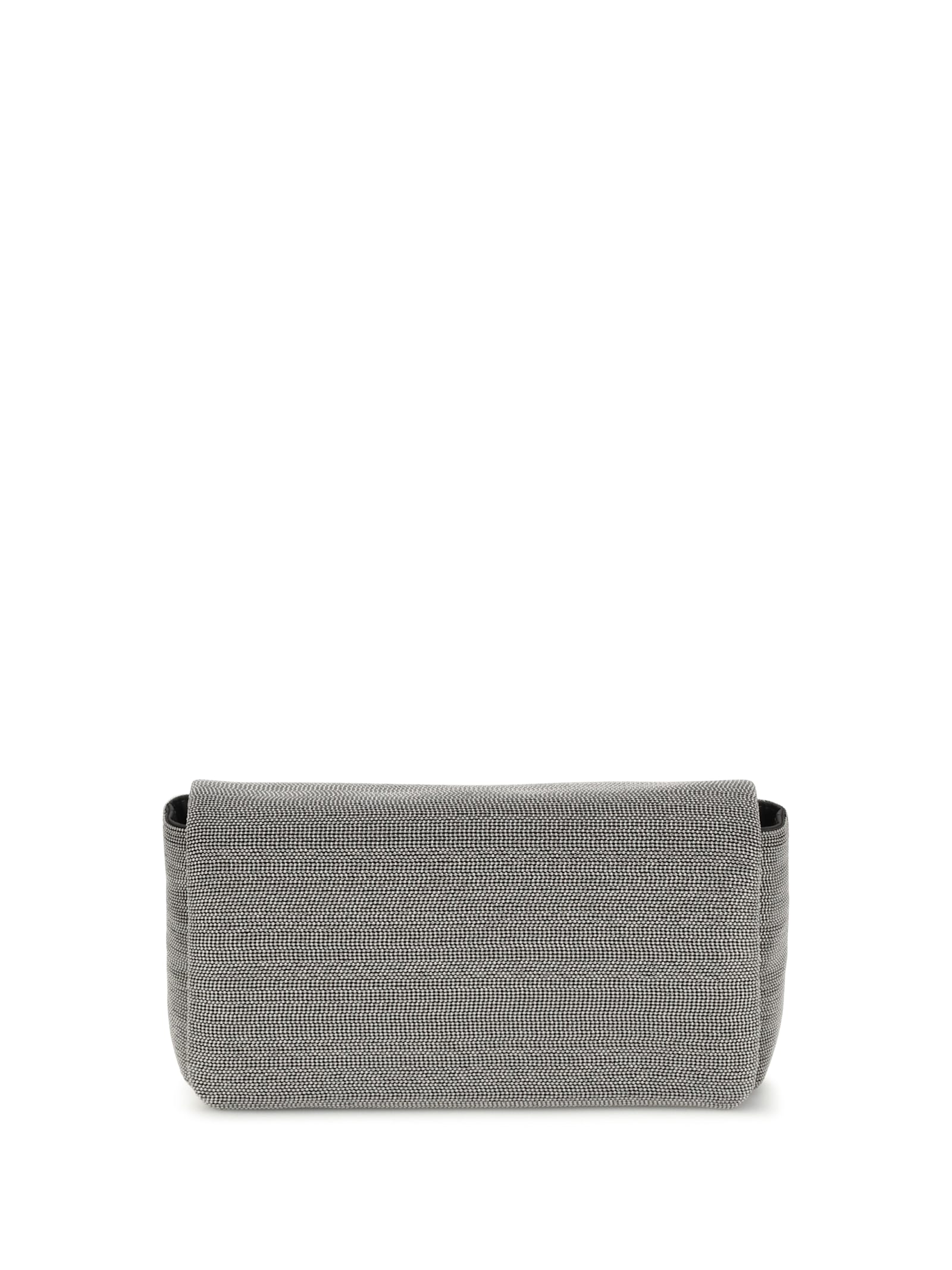 Brunello Cucinelli Precious Flap Shoulder Bag In Gray