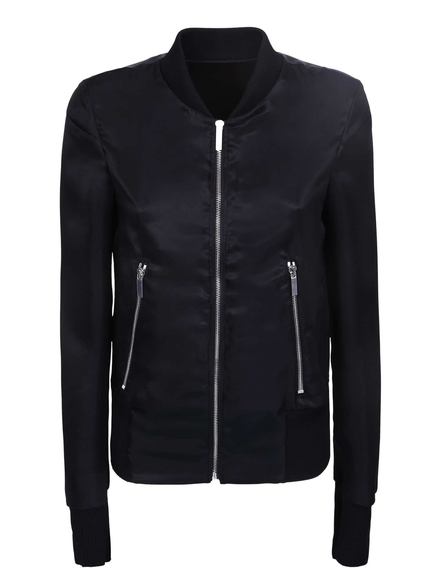 Sapio Silk Bomber Jacket In Black
