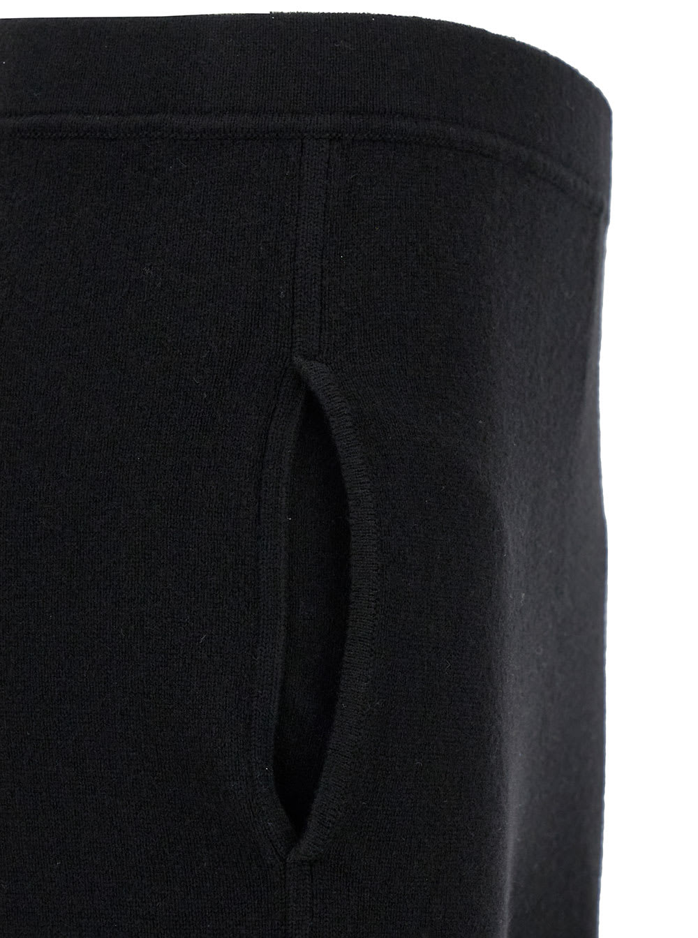 Shop Saint Laurent Black High-waisted Leggings With Pockets In Cashmere Woman