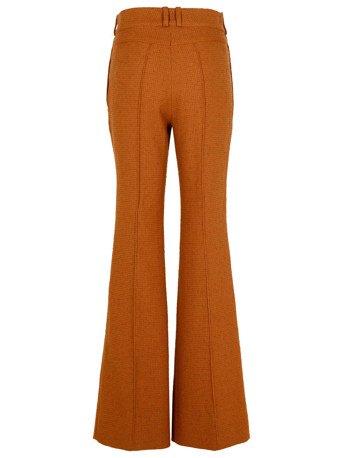 Shop Patou Brown Wool Blend Flare Pants