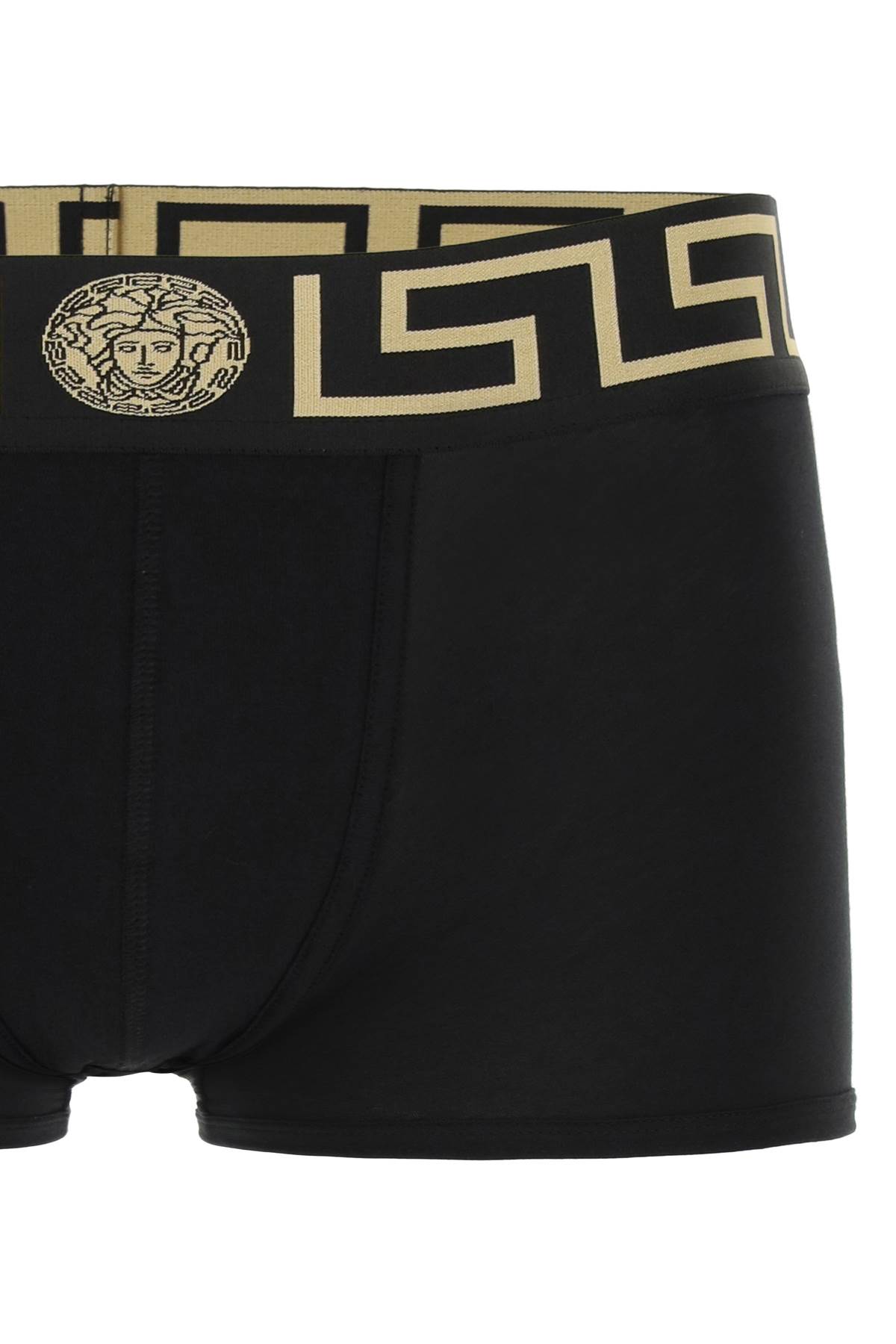 Shop Versace Greca Border Underwear Trunks In Black