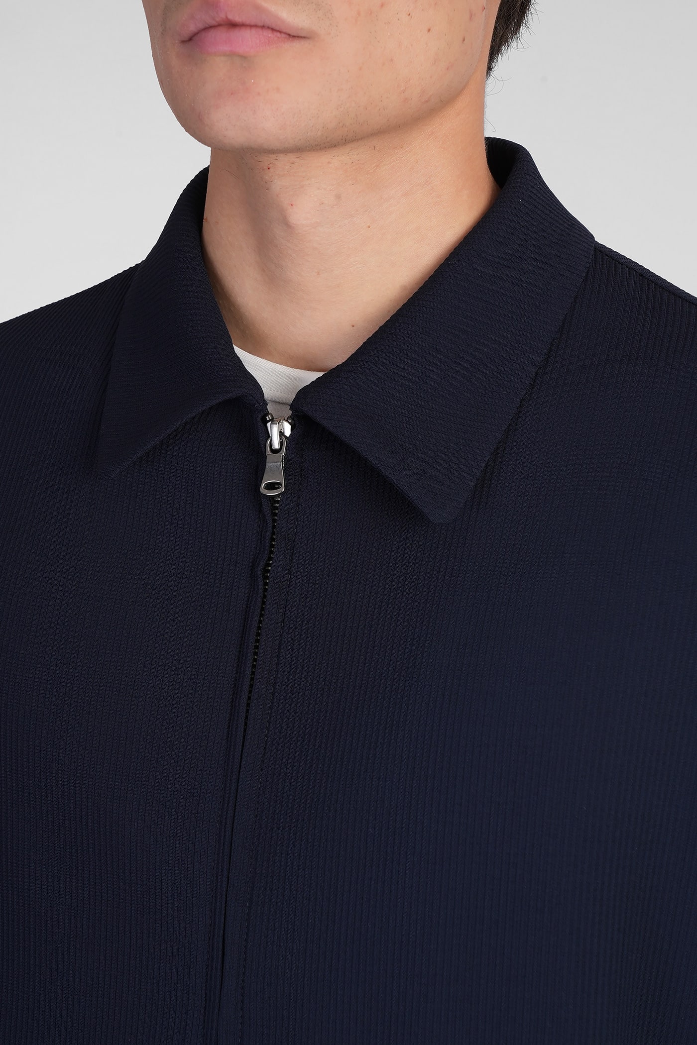 BARENA VENEZIA MARAFON CASUAL JACKET IN BLUE WOOL