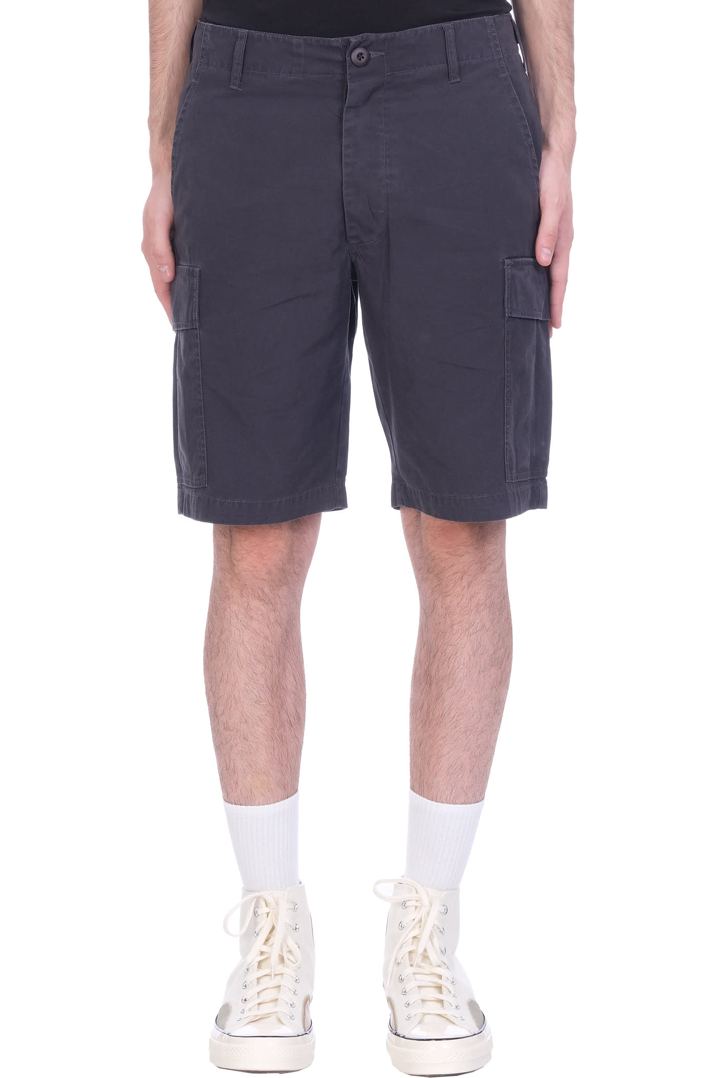 MAHARISHI SHORTS IN BLACK COTTON,2001