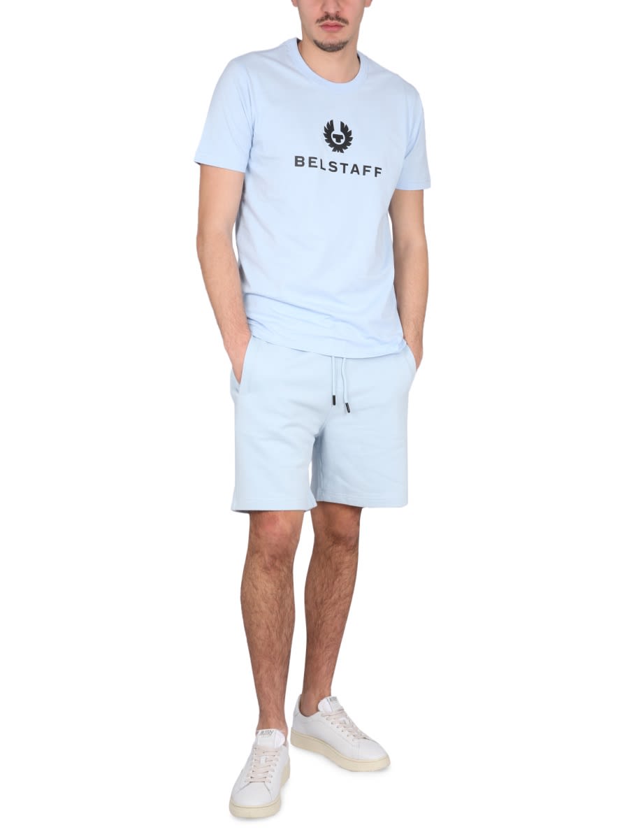 Belstaff Men T-shirt Girocollo In Baby Blue