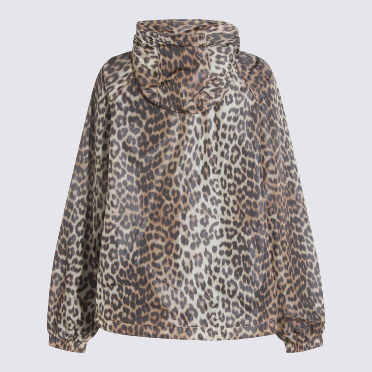 Ganni Multicolor Nylon Casual Jacket In Animal Print