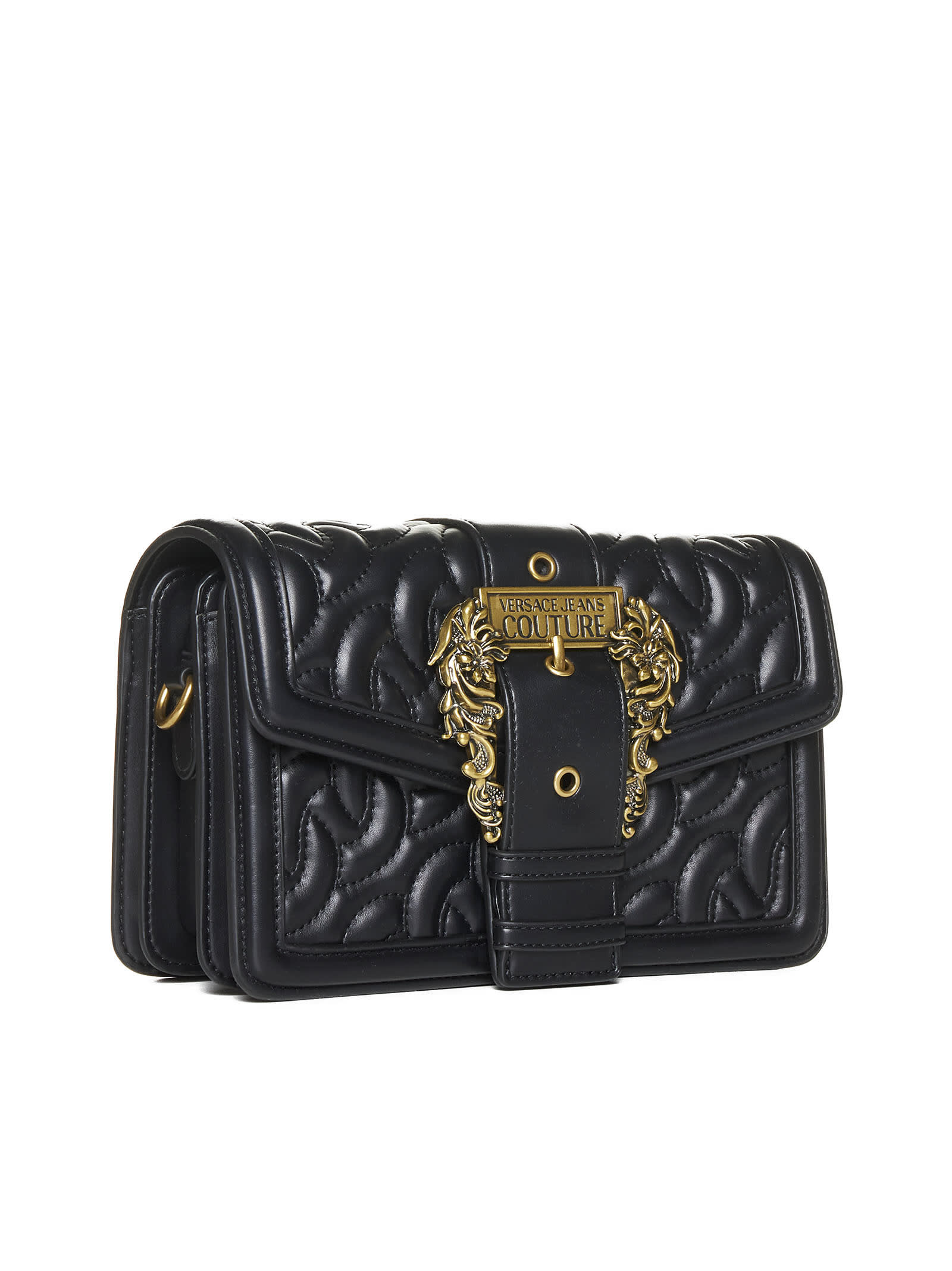 Versace Jeans Couture Drew Baroque Crossbody Bag In Black