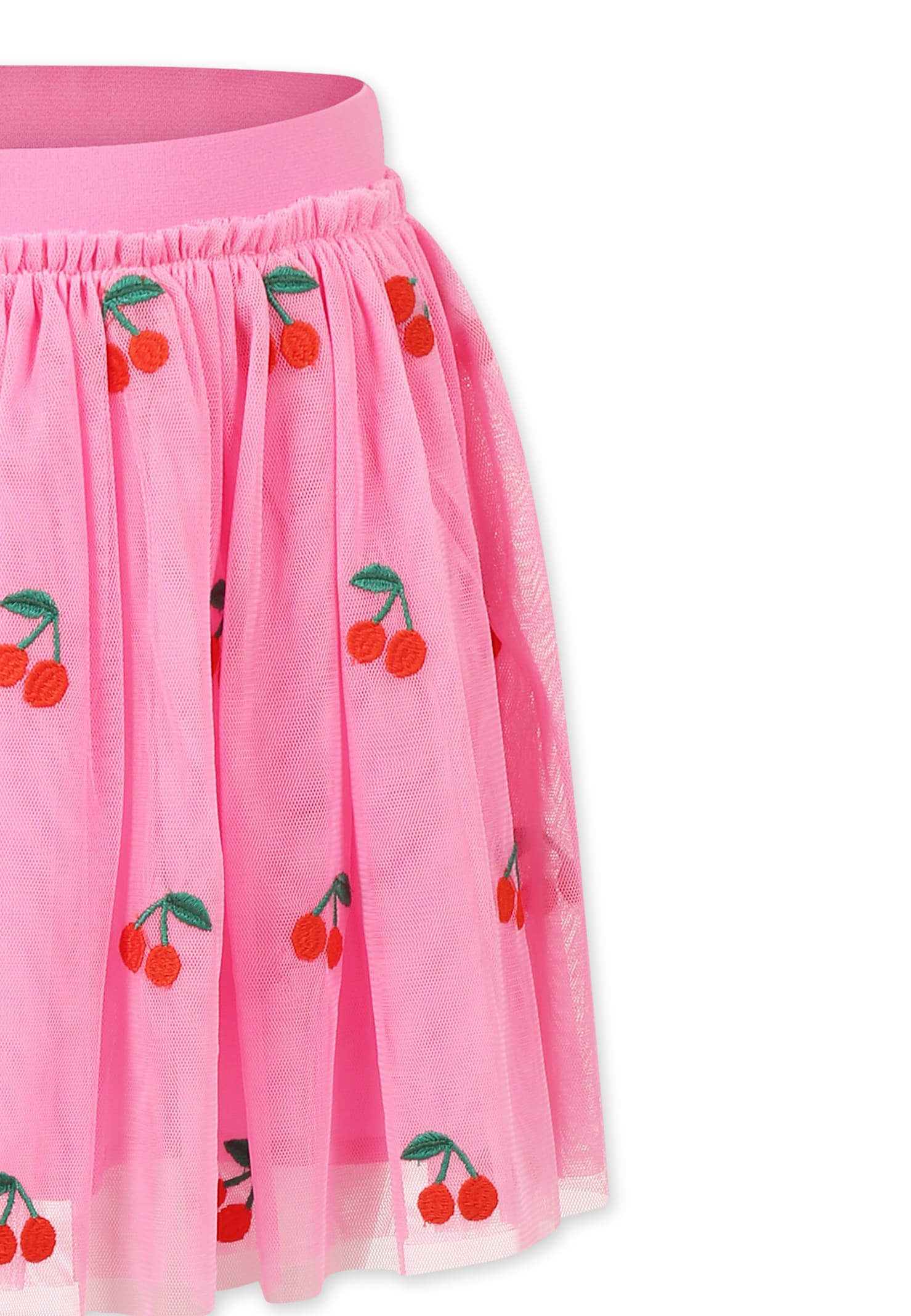 Stella Mccartney Pink Skirt For Girl With Cherries In Pink