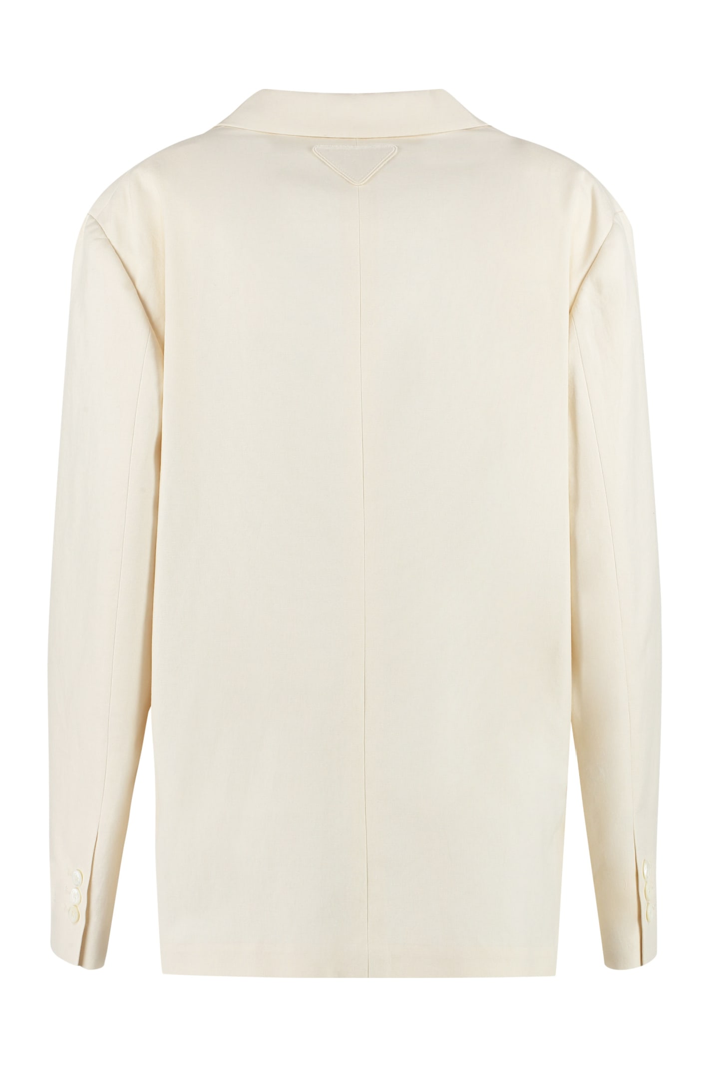 Prada Women's Ivory Cotton Blazer In Panna