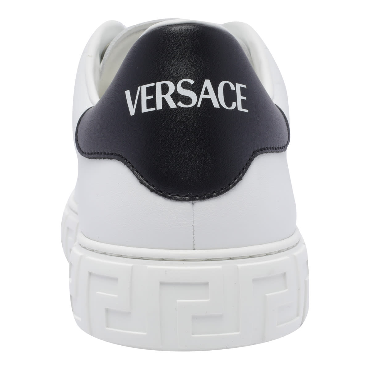 Shop Versace Greca Sneakers In White