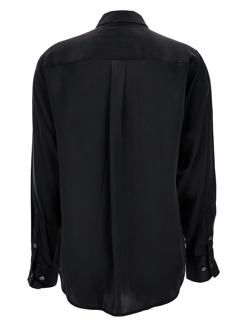 Shop Equipment Signature Black Shirt With Two Patch Pockets In Silk Woman