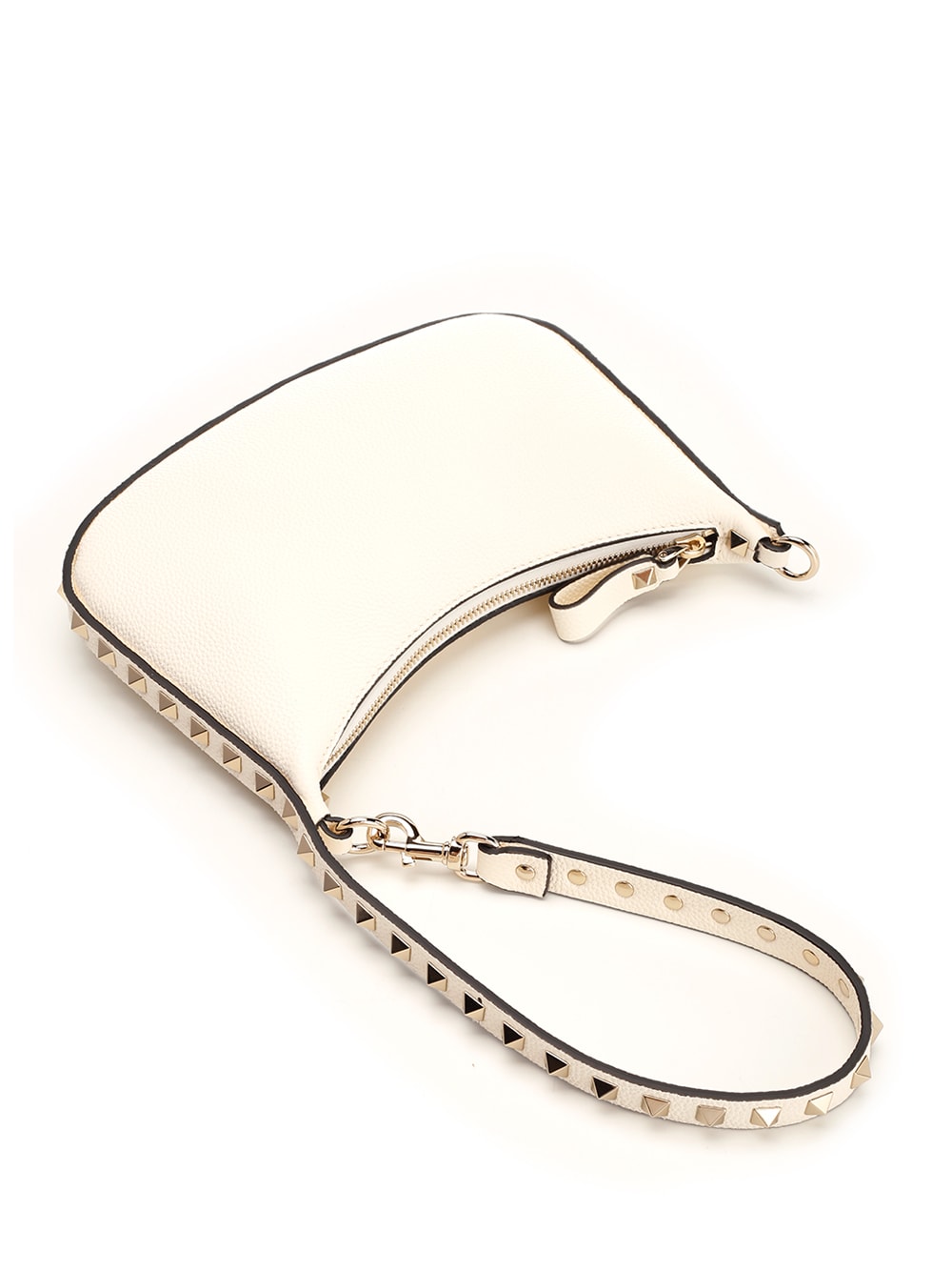 Shop Valentino Rockstud Mini Hobo In White