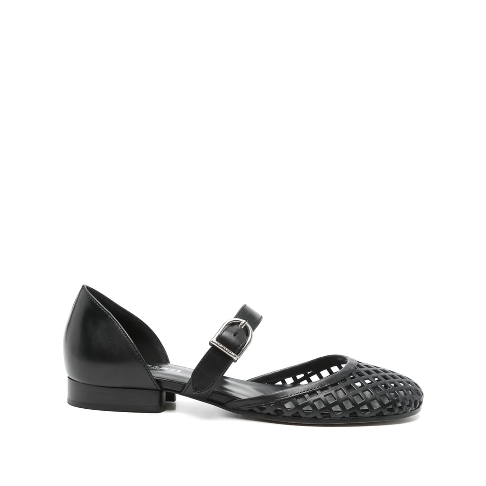 Durazzi Milano Cut Out-detail Ballet Flats In Black