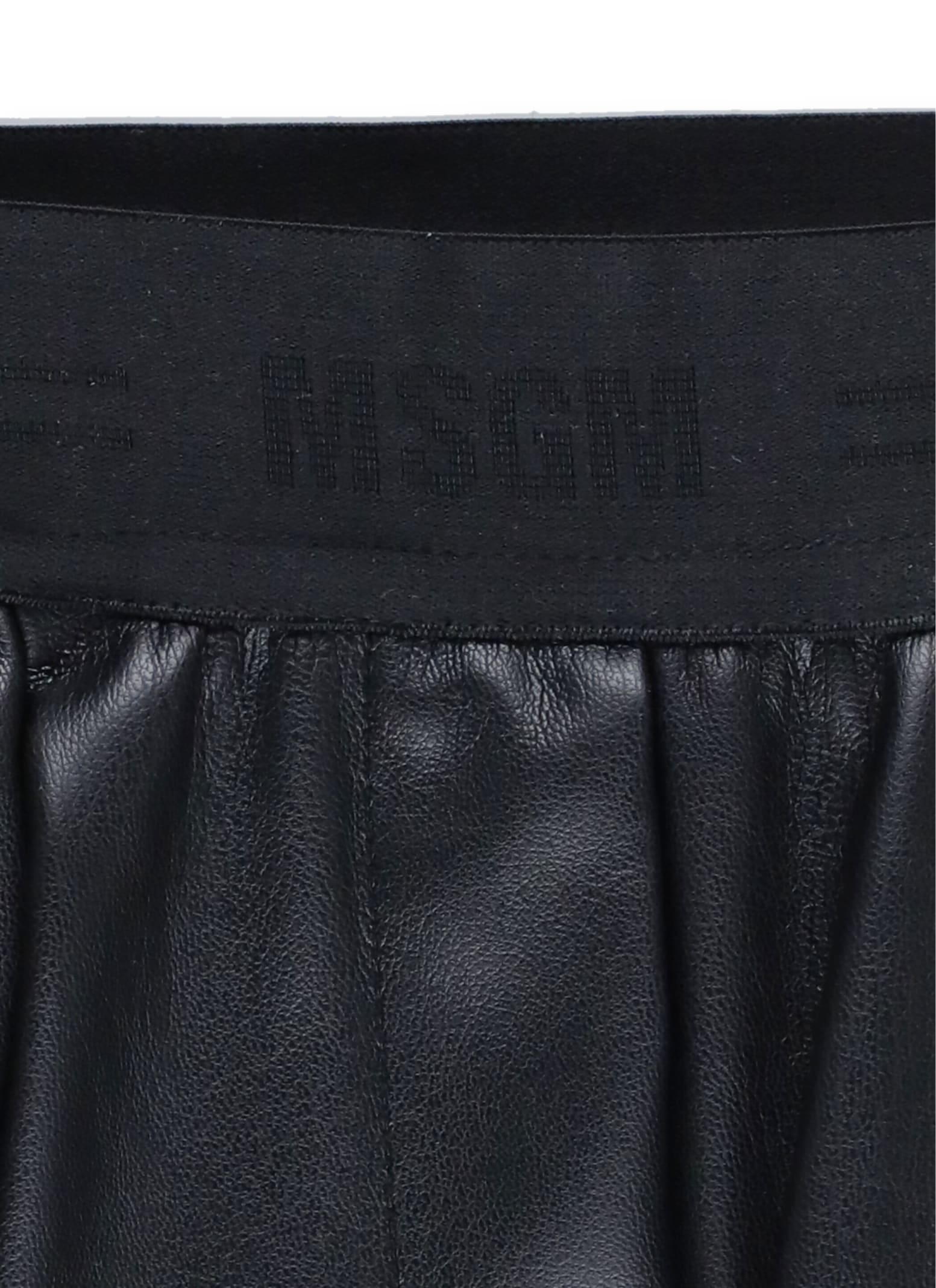 Shop Msgm Synthetic Leather Pants In Black