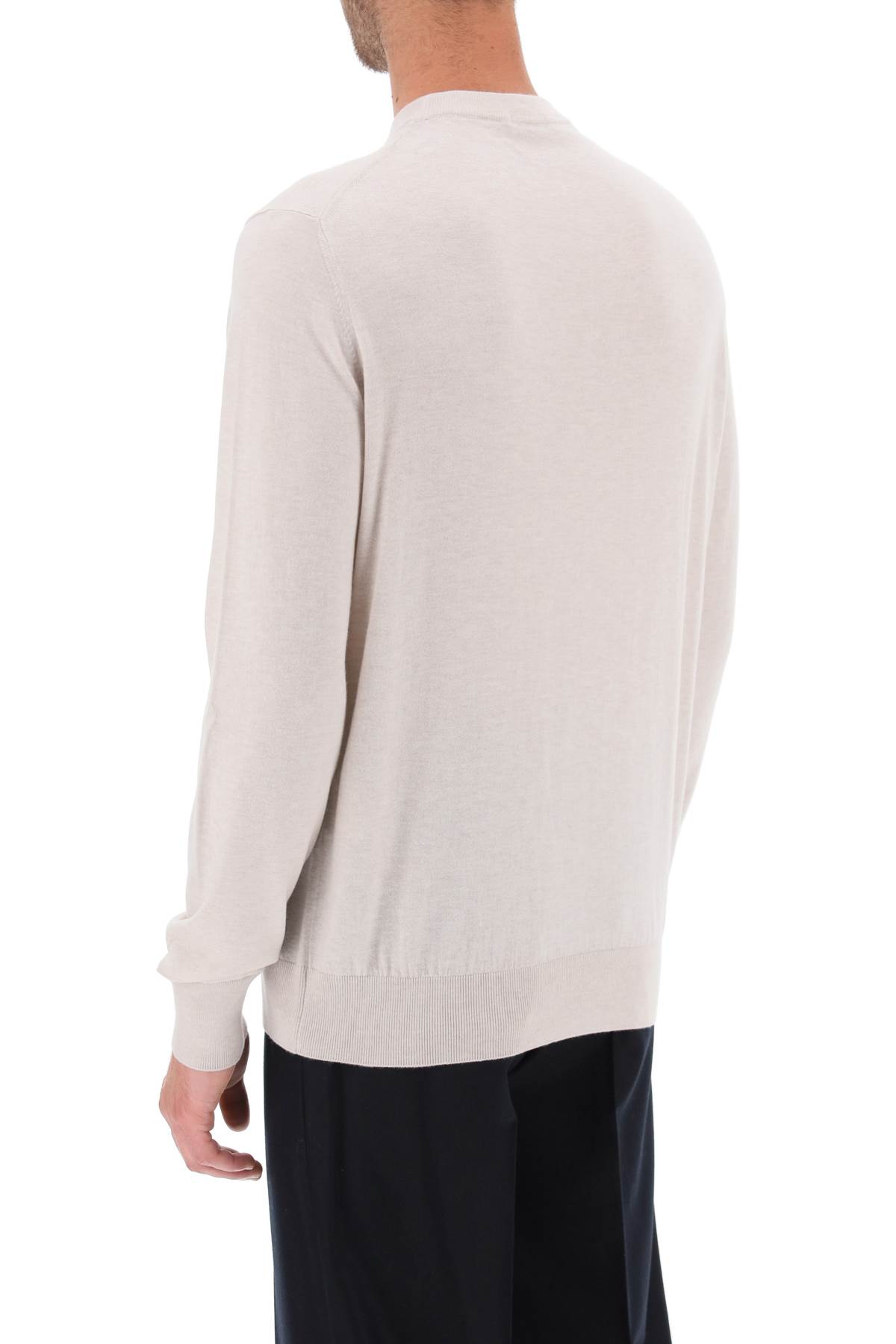 Shop Agnona Cashmere Silk Sweater In Alabastro (beige)