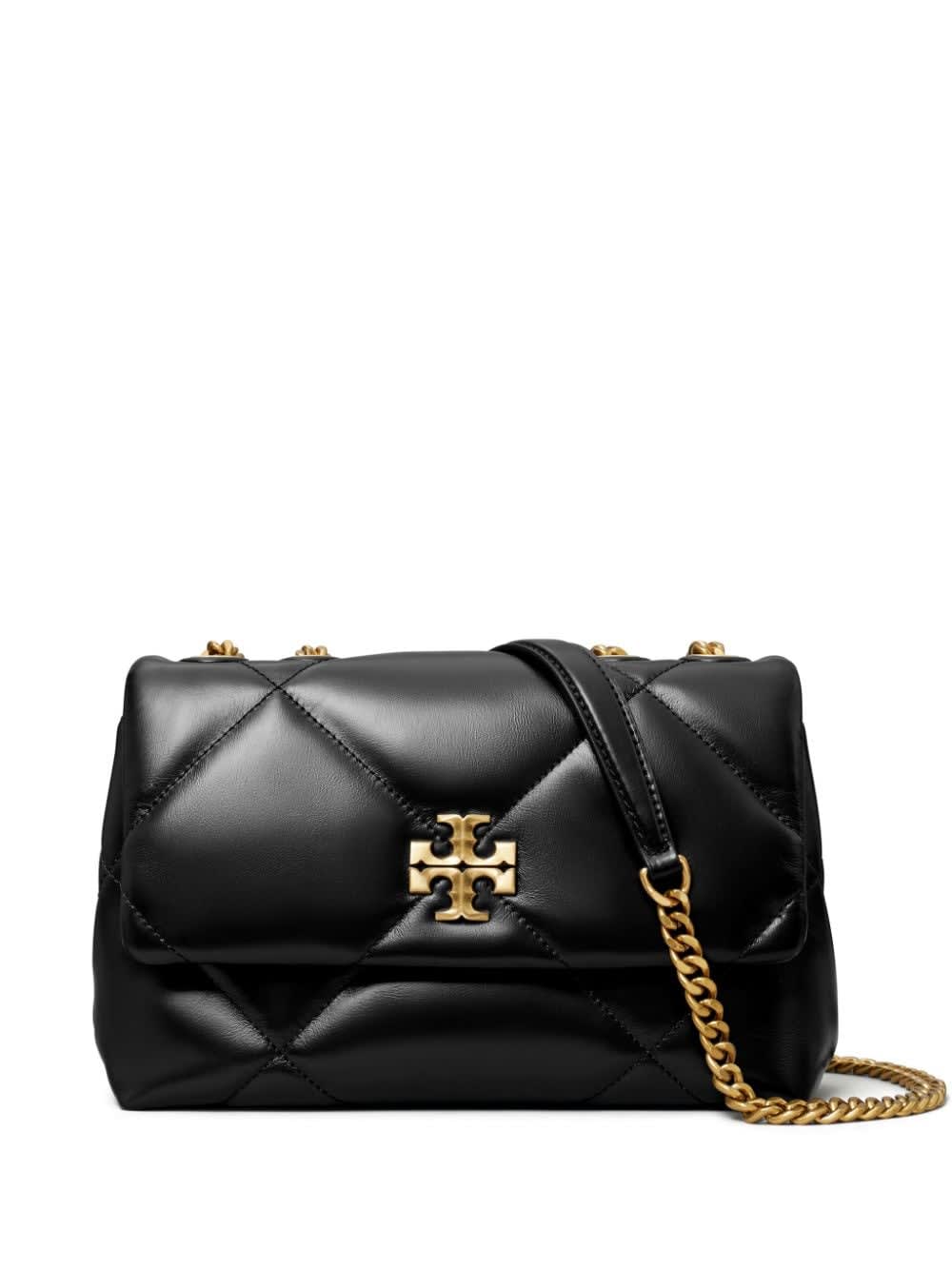 Tory Burch Kira Diamond Small Leather Shoulder Bag In Black