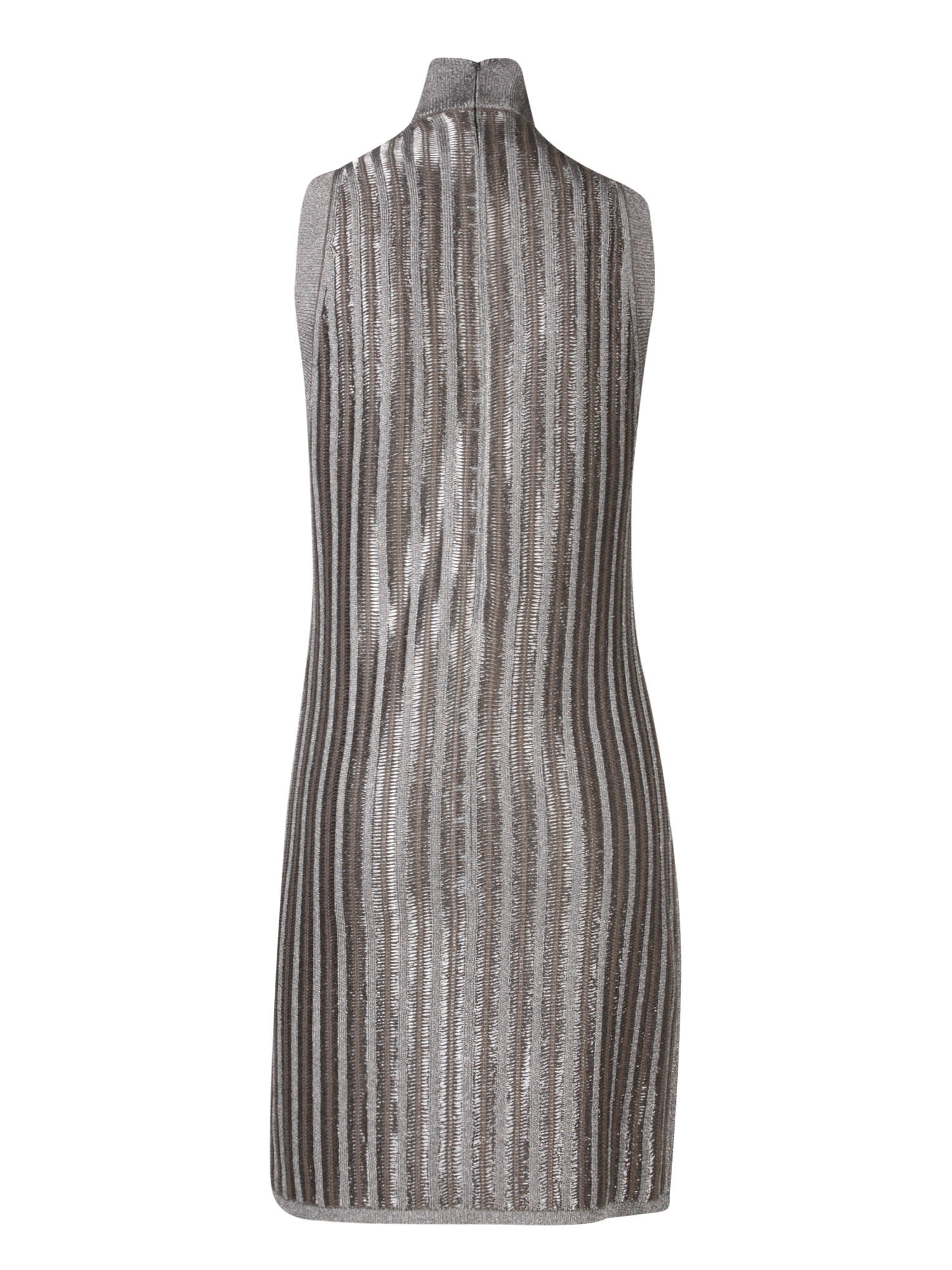 Shop Tom Ford Grey Lurex High Neck Dress