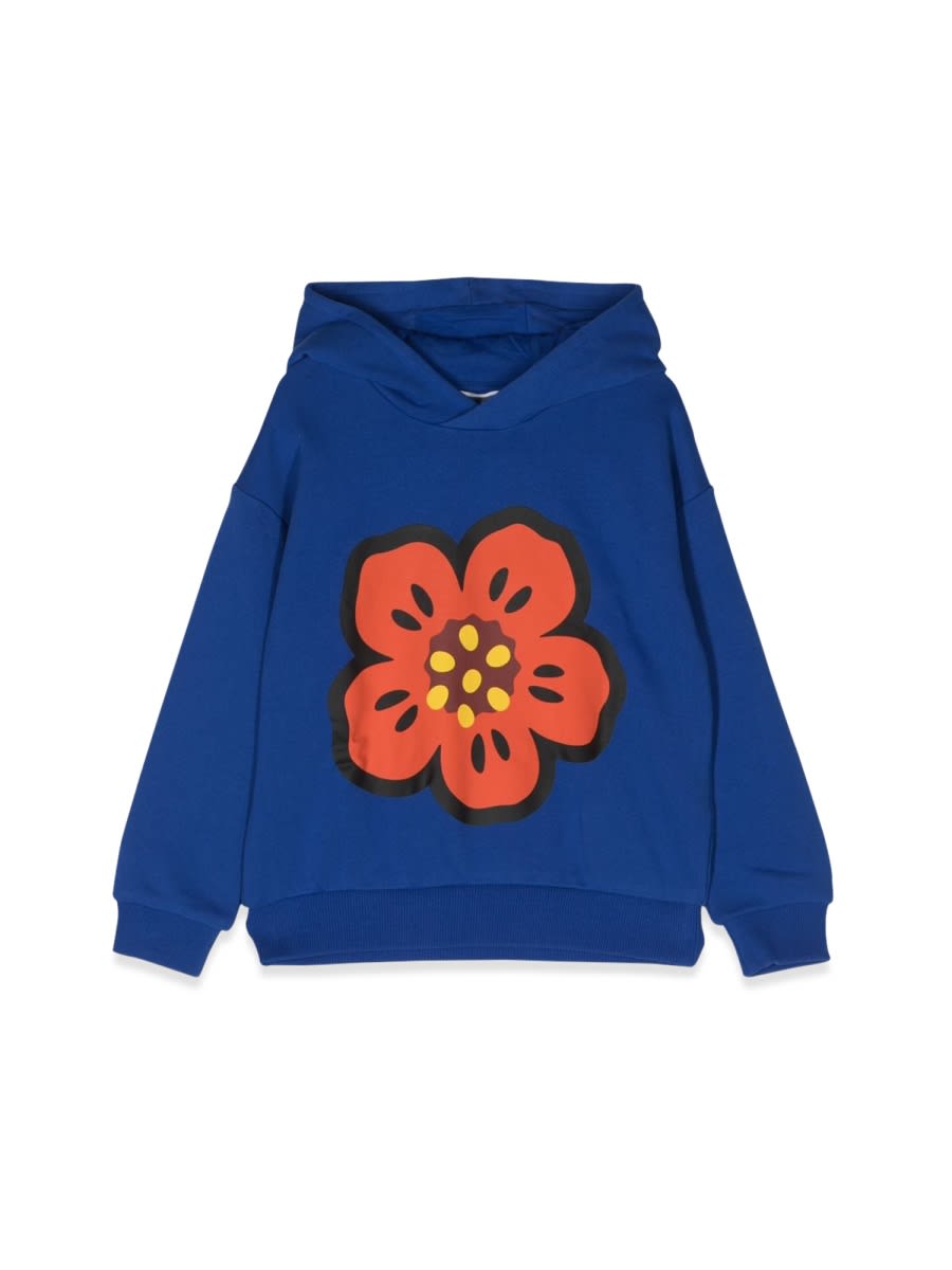 Shop Kenzo Flower Hoodie In Blue