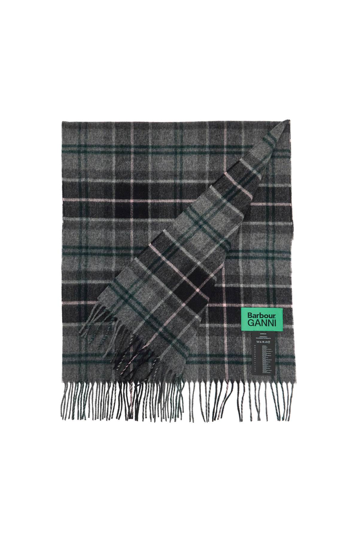 Barbour X Ganni Scarf I In Winter Tartan (grey)
