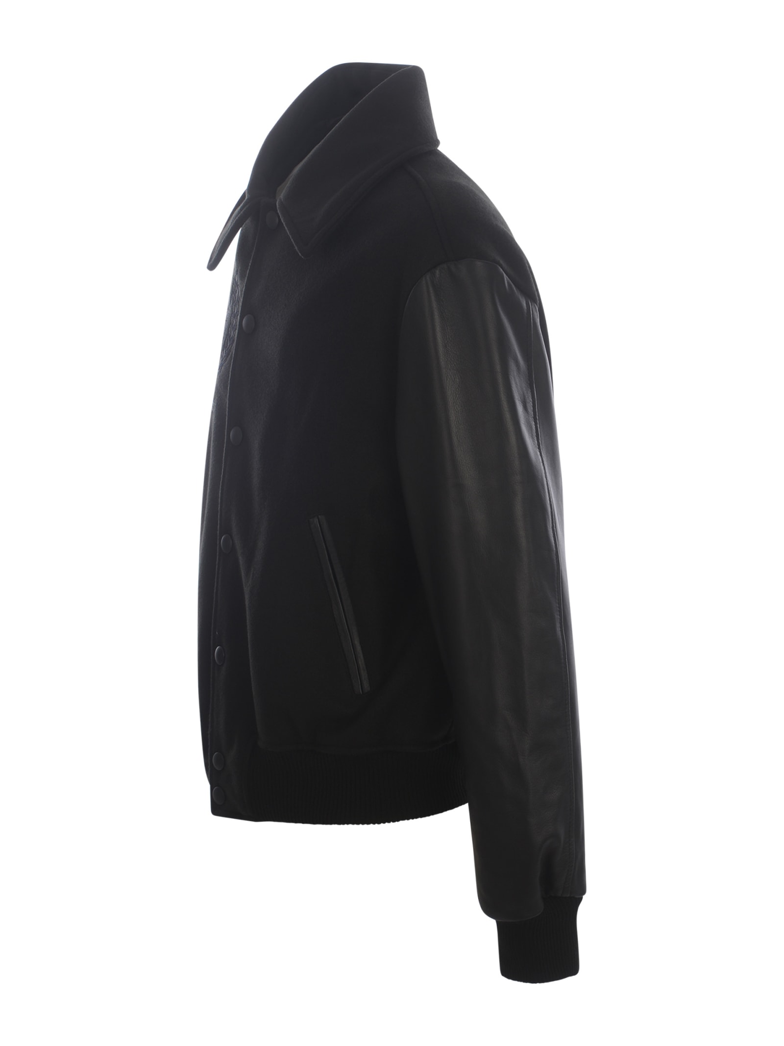 Shop Family First Milano College Jacket Family First In Polyester In Nero