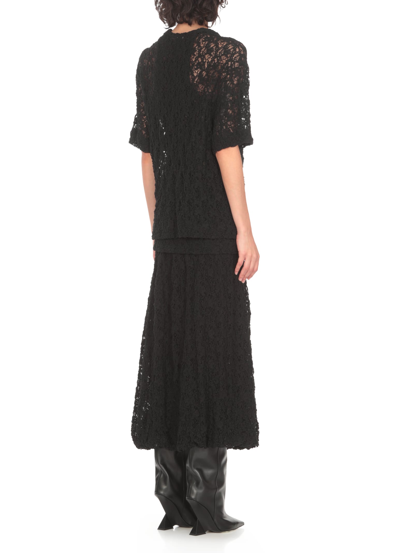 Shop Jil Sander Lace Top In Black