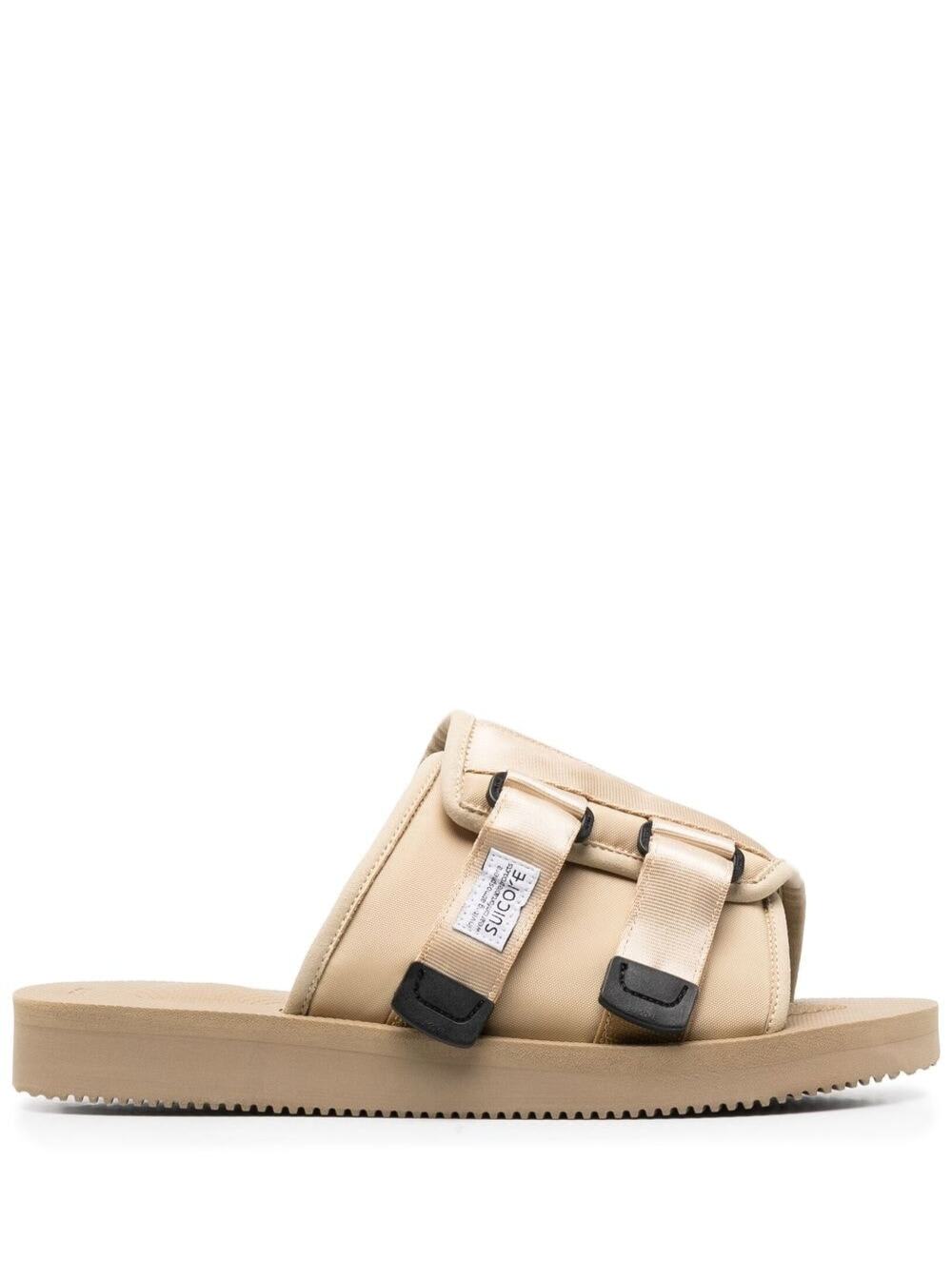Shop Suicoke Kaw-cab Beige Sandals With Velcro Fastening In Nylon Woman