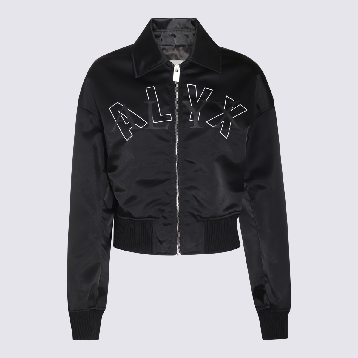 Shop Alyx Black Nylon Logo Bomber Jacket