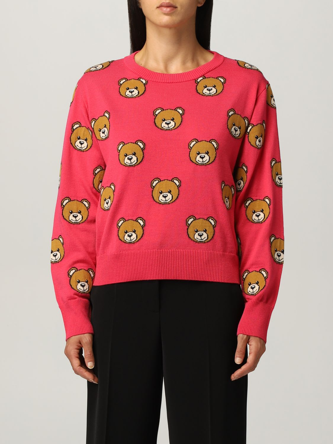 Moschino Couture Sweater Moschino Couture Sweater In Virgin Wool With All-over Teddy