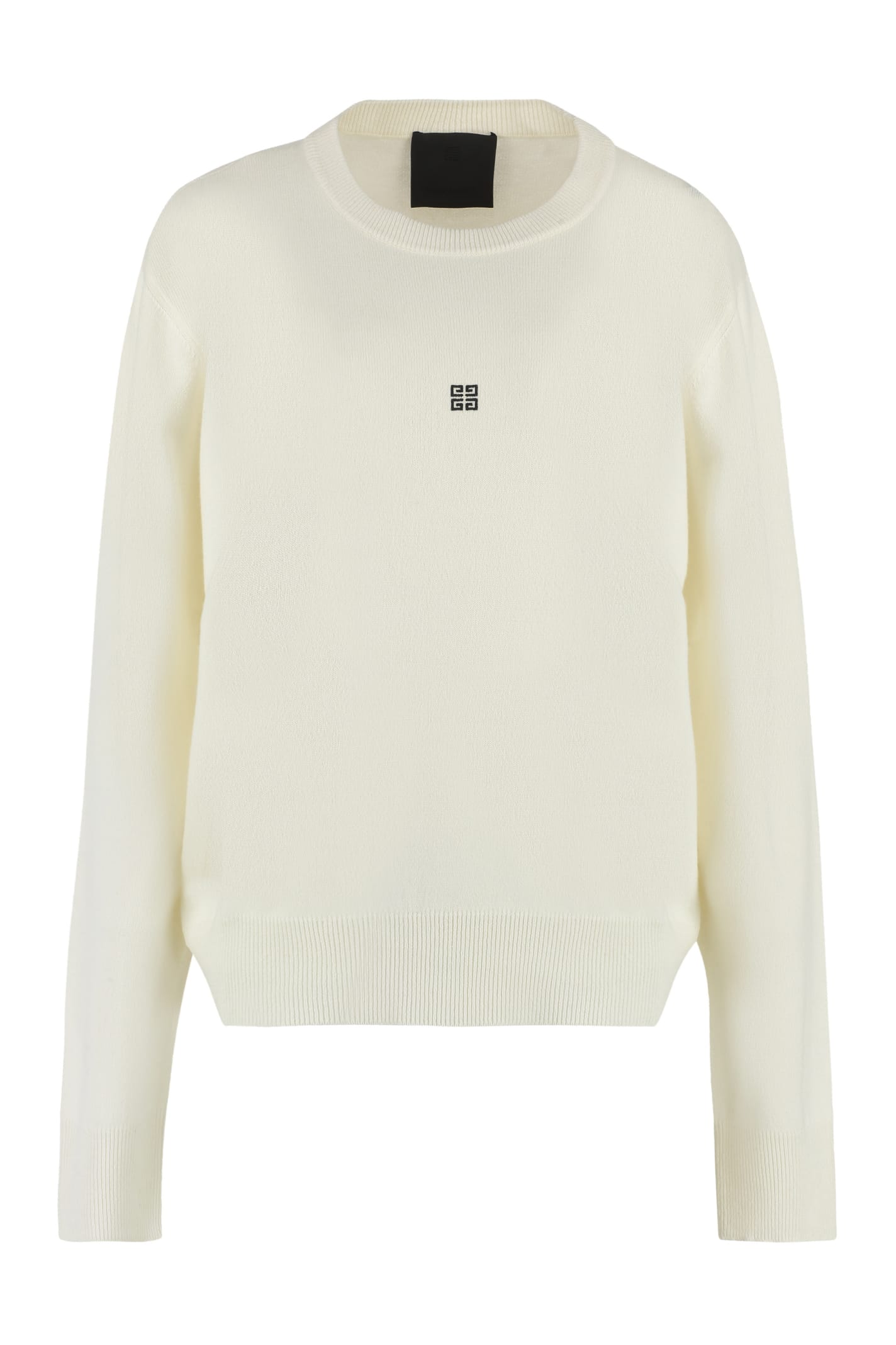 Shop Givenchy Logo Crew-neck Sweater In Bianco