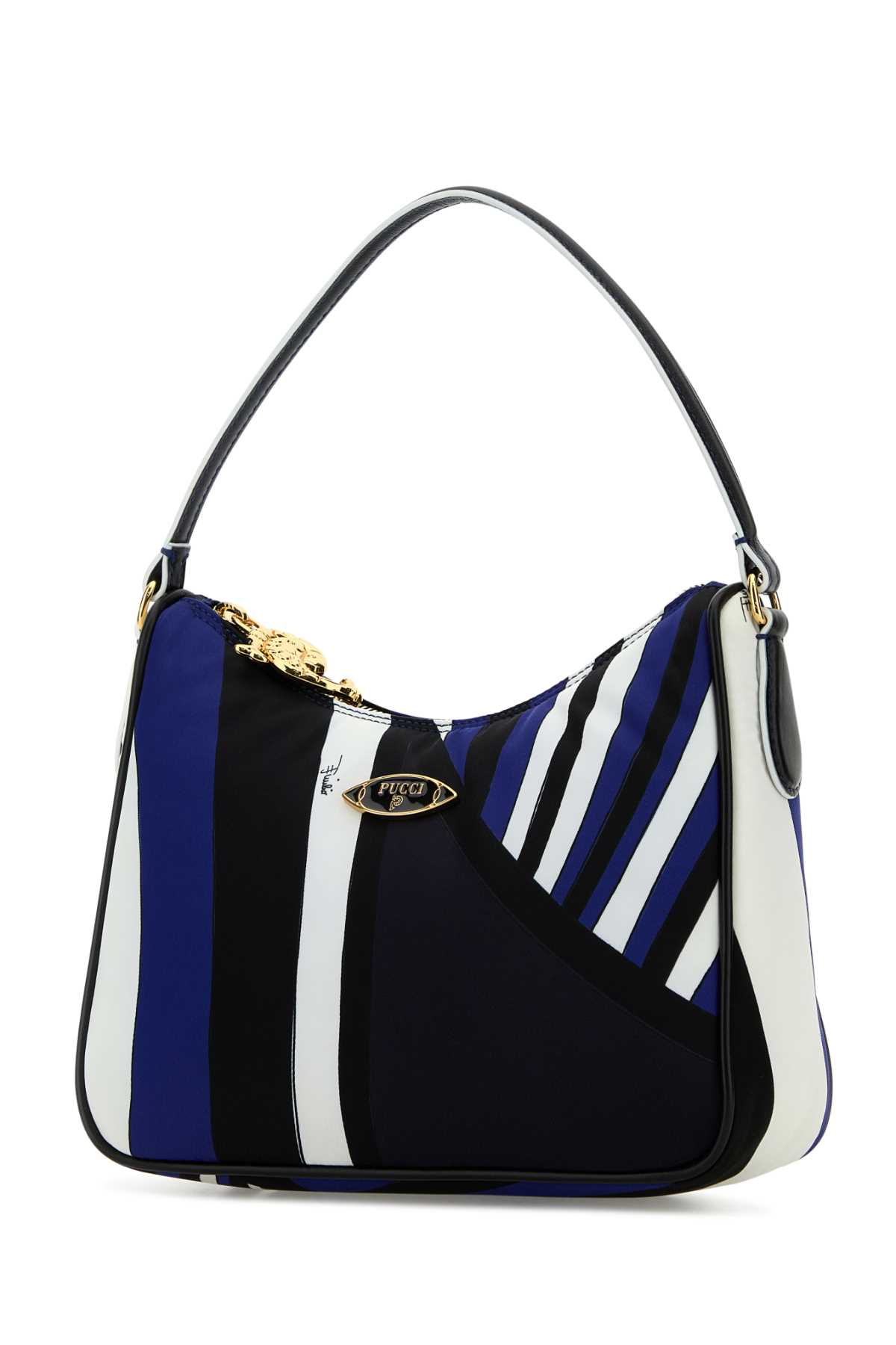 Shop Pucci Printed Nylon Yummy Shoulder Bag In Navy